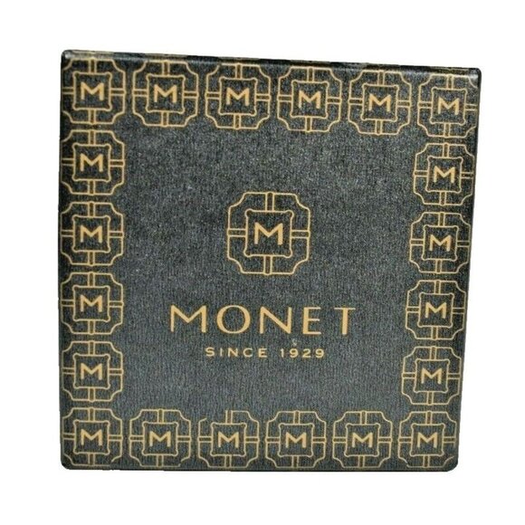 Monet Teal and AB Rhinestone Silver Tone Brooch Pin (New in Box) - Picture 2 of 3